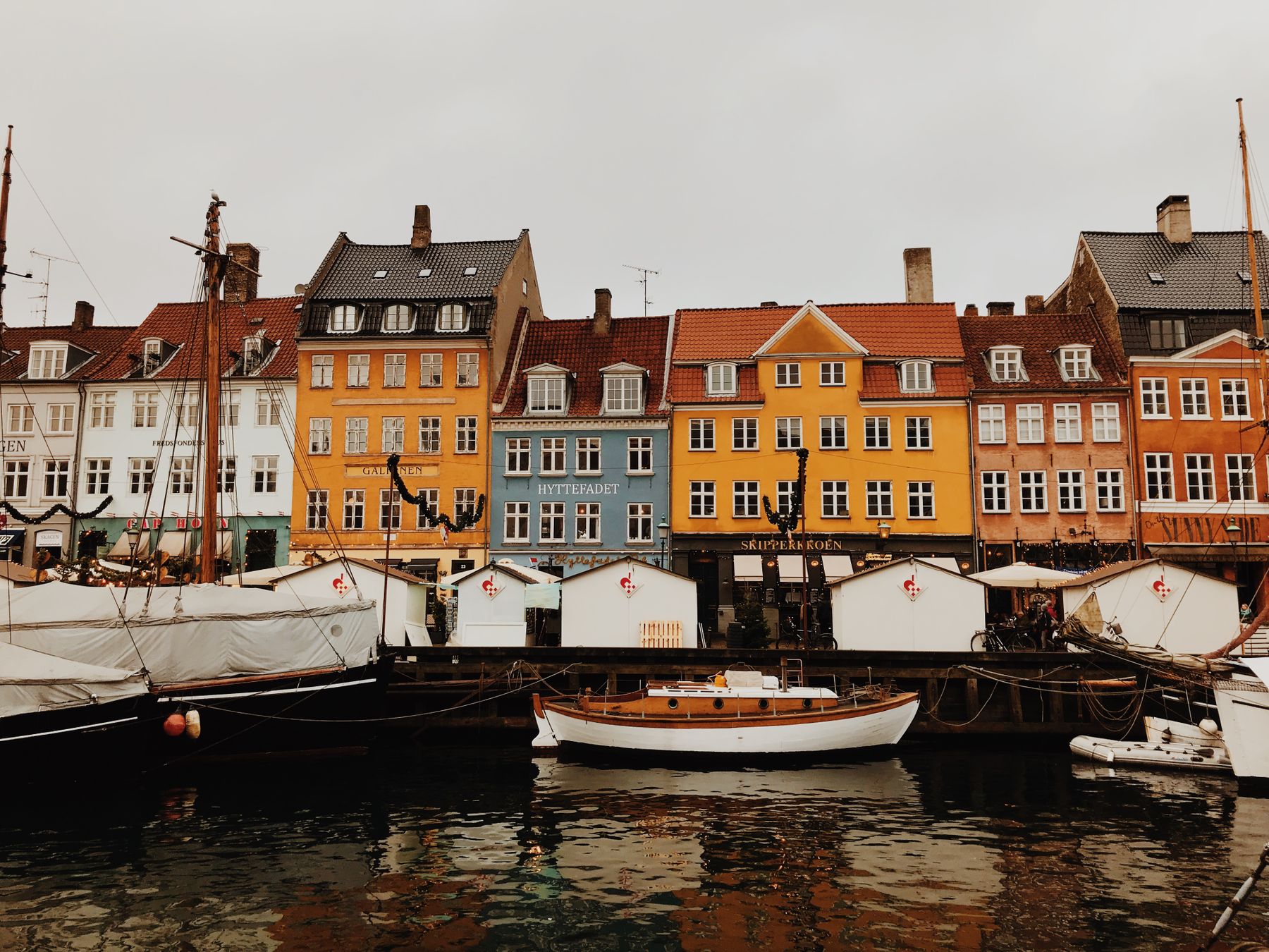 Nyhavn canal with colourful townhouses and boats