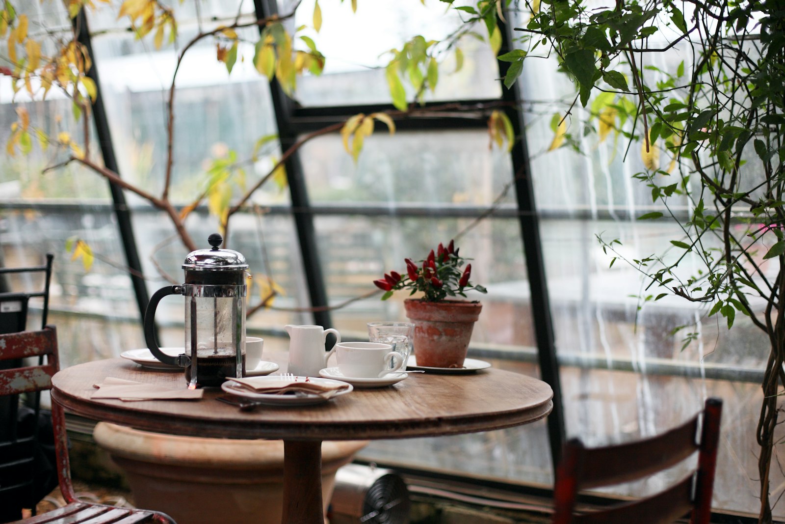A quiet table for coffee